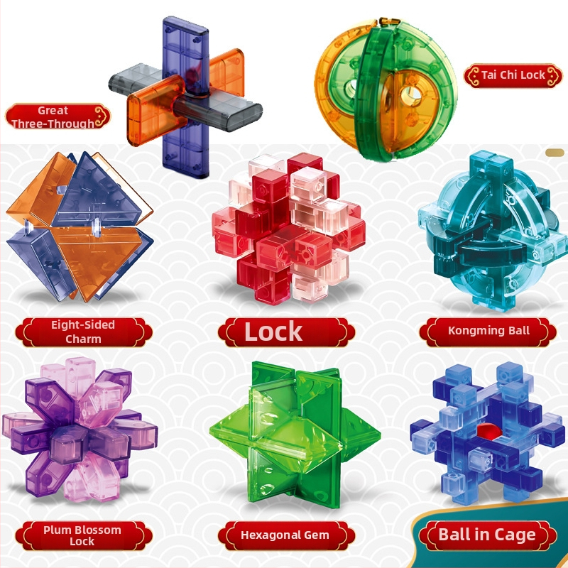 Σετ παζλ Luban lock – αποσυναρμολόγηση και συναρμολόγηση, πλαστικό, ηλικίες 7–14 ετών, DIY