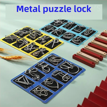 Μεταλλικό Παζλ Εννέα Κρίκων – Εκπαιδευτικό Παιχνίδι Λύσης Κρίκων, 34 τεμάχια, για ηλικίες 7–14 ετών