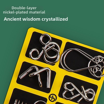 Μεταλλικό Παζλ Εννέα Κρίκων – Εκπαιδευτικό Παιχνίδι Λύσης Κρίκων, 34 τεμάχια, για ηλικίες 7–14 ετών