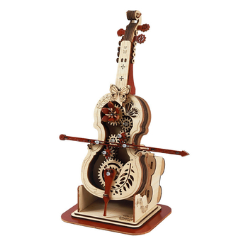 Drveni DIY kutija za glazbu s violončelom i violom – retro stil, sklopni model, mogućnost ispisa logotipa, poklon za rođendan