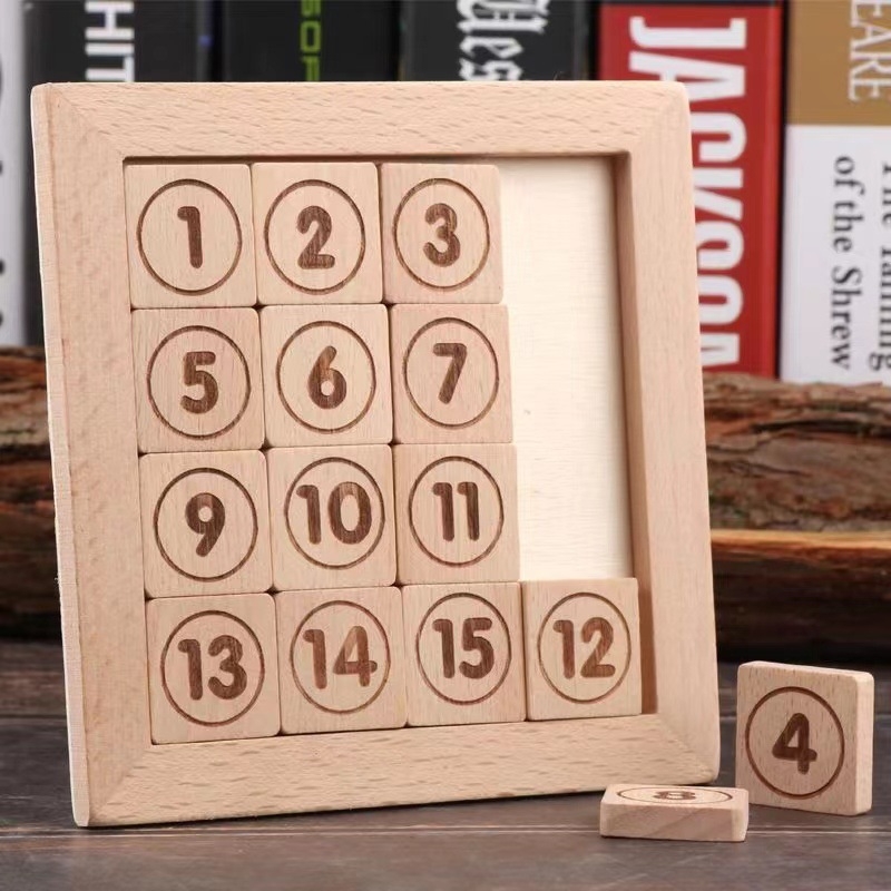 Drveni Huarong Road puzzle za učenike 7–14 godina, 270-dijelni set, edukativna matematička logička igra, pakiranje u bijeloj kutiji
