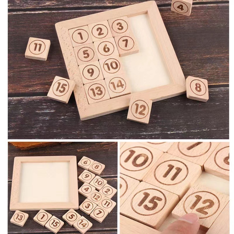 Drveni Huarong Road puzzle za učenike 7–14 godina, 270-dijelni set, edukativna matematička logička igra, pakiranje u bijeloj kutiji