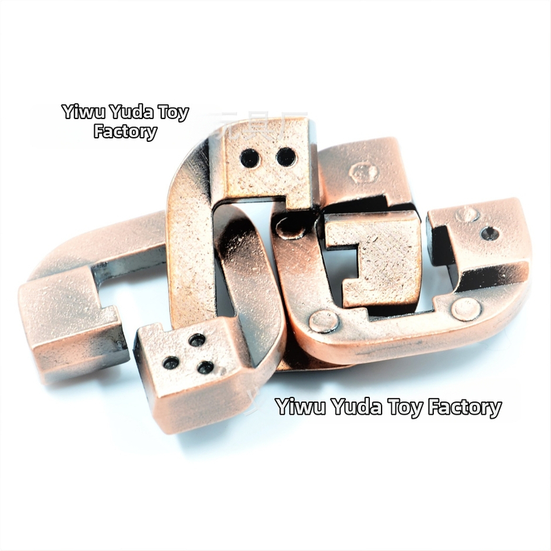 Keshi zliatinový puzzle zámok – Kong Ming/Luban Lock, tri v jednom, vek 15–35 rokov