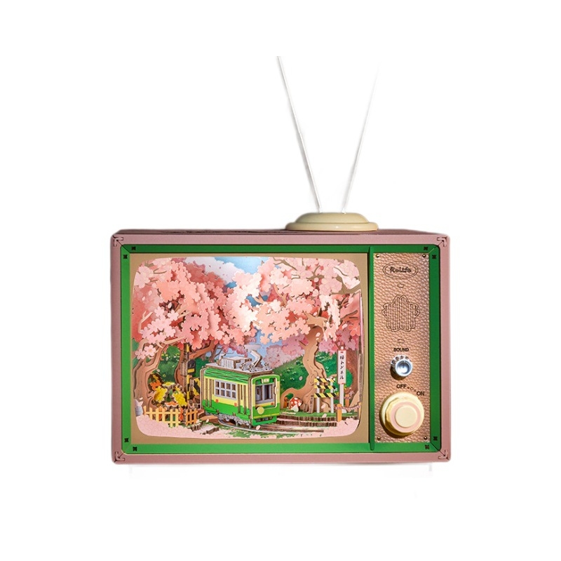 DIY drvena kutija za glazbu – ručno izrađen model, tema Sakura Dream Journey, materijal drvo, stil modernistički minimalistički, ispis i UV ispis, bez prilagodbi