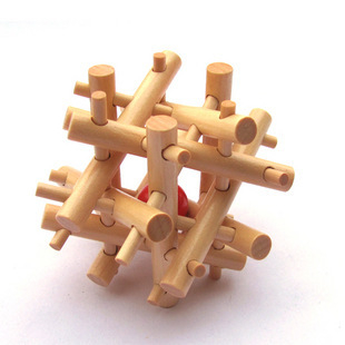 Drveni Kongming Lock puzzle – Luban stil međusobno povezani dijelovi, igračka za uzrast 7–14 godina, mogućnost logotipa