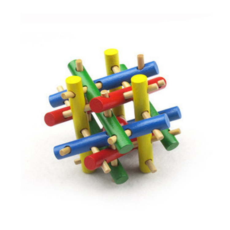 Drveni Kongming Lock puzzle – Luban stil međusobno povezani dijelovi, igračka za uzrast 7–14 godina, mogućnost logotipa