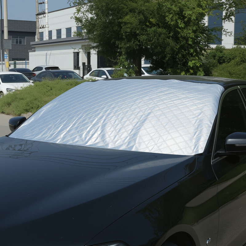 Univerzalni prednji štit automobila – aluminijska folija, debeli karikaturalni stil, ugradnja usisnim čašicama, uzorak: karikatura tulipana, medvjed, zeko
