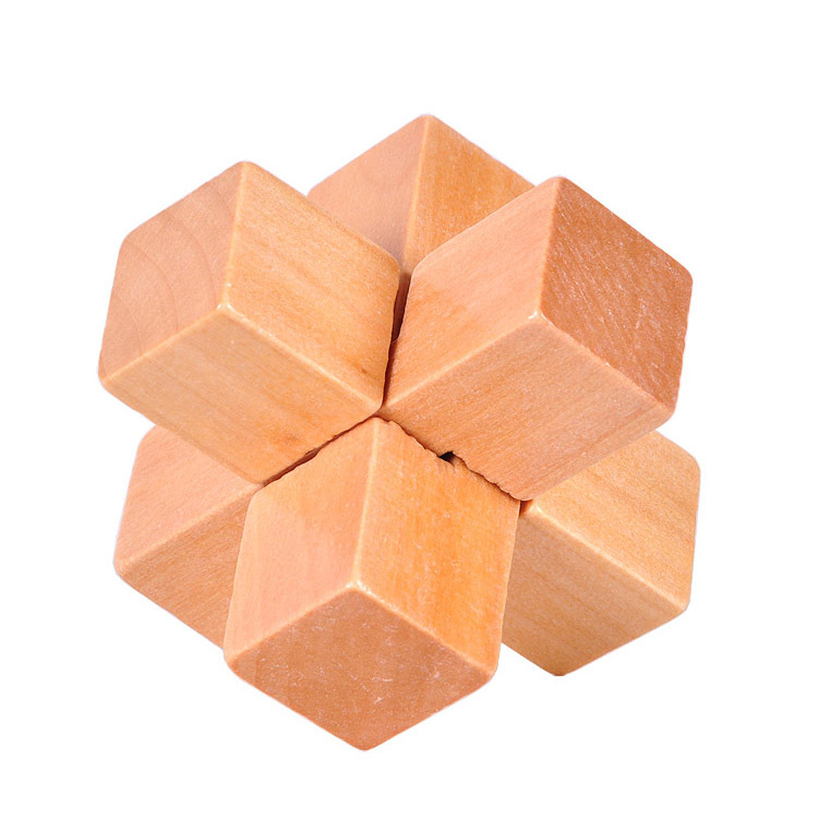 Drveni Kongming/Luban puzzle – klasična zagonetka za odrasle, DIY i prilagodljiv uzorak