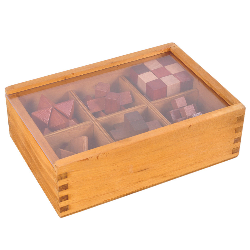 Kong Ming Lock / Luban Lock – drveni puzzle za razvoj prostornog razmišljanja, materijal: bukovo drvo, DIY kompatibilan, pakiranje u drvenoj kutiji, dobna granica 7–14 godina