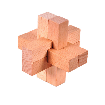 Kong Ming lock / Luban lock, puzzle din fag pentru copii 7–14 ani, șase direcții