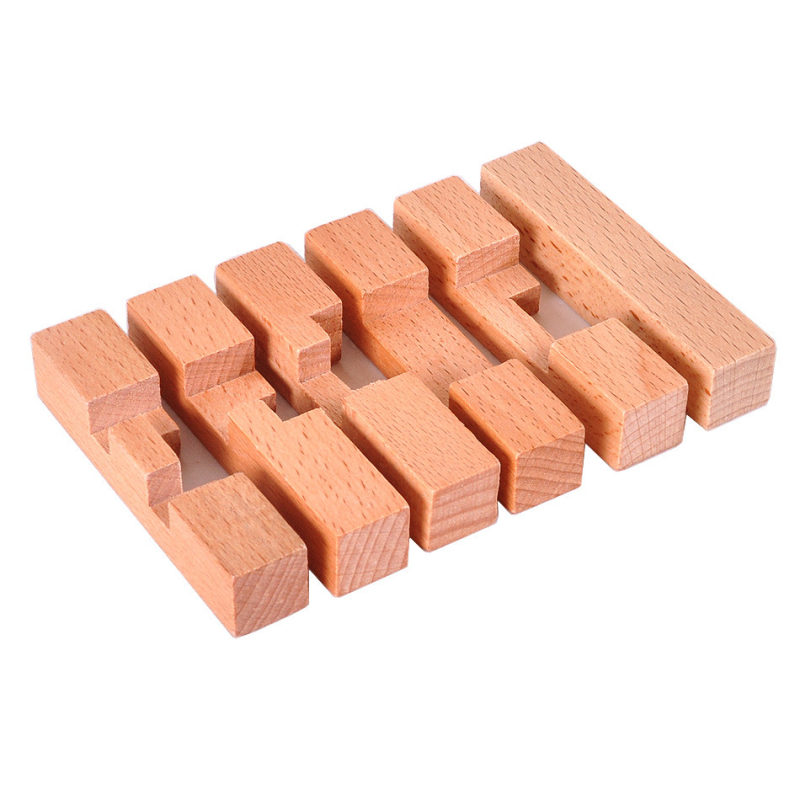 Kong Ming lock / Luban lock, puzzle din fag pentru copii 7–14 ani, șase direcții