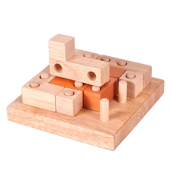 Drveni puzzle-ključ za odrasle – poticanje prostornog razmišljanja geometrijskim spojnim blokovima, DIY-prijateljski, plastično zapečaćeno pakiranje, uzorna prilagodba
