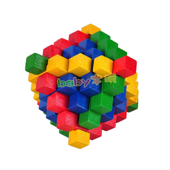 Fából készült Kong Ming Lock/Luban Lock kognitív fejlesztésre, lótuszfából, Yunhe Zhejiang, lehetőség magáncímkézésre