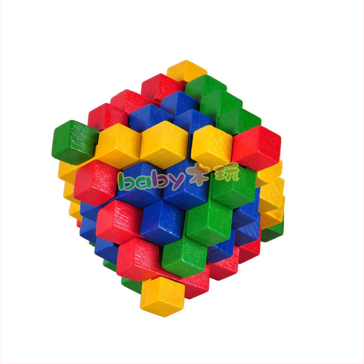 Fából készült Kong Ming Lock/Luban Lock kognitív fejlesztésre, lótuszfából, Yunhe Zhejiang, lehetőség magáncímkézésre