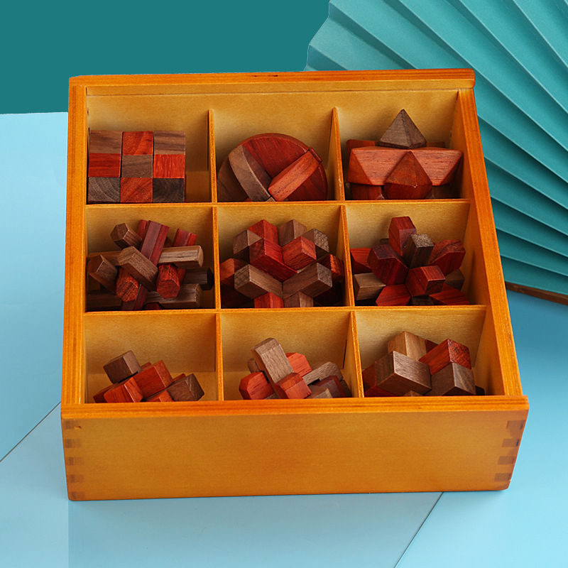 Drveni puzzle za otključavanje: Kong Ming/Luban Lock – edukativna igra, 6×6×6 čepova, porijeklo Yunhe Zhejiang