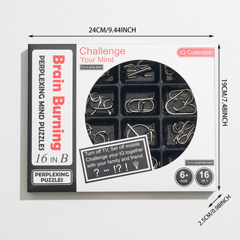 Puzzle za otključavanje — 16-dijelni metalni set s M-bravom, za uzrast 14+