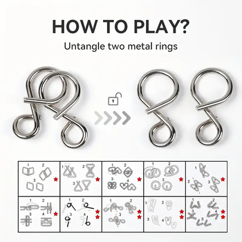 Puzzle za otključavanje — 16-dijelni metalni set s M-bravom, za uzrast 14+