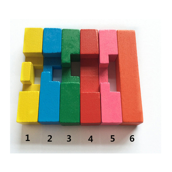 Drveni puzzle Kong Ming Lock / Luban Lock za razvoj inteligencije; materijal: drvo; dobna skupina: 7–14 godina; marka: CBETTERU