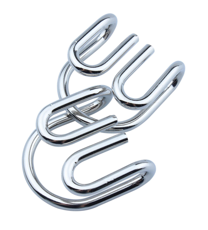 Kilencgyűrűs zár-puzzle, fémből — logikai felfedező játék gyerekeknek 3–6 évesek, Zhejiang eredetű, vas