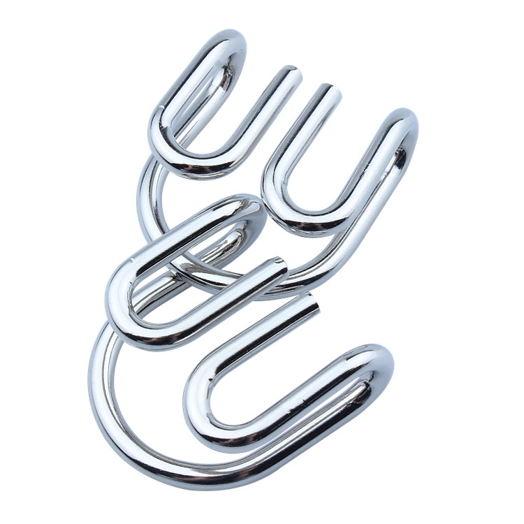 Kilencgyűrűs zár-puzzle, fémből — logikai felfedező játék gyerekeknek 3–6 évesek, Zhejiang eredetű, vas