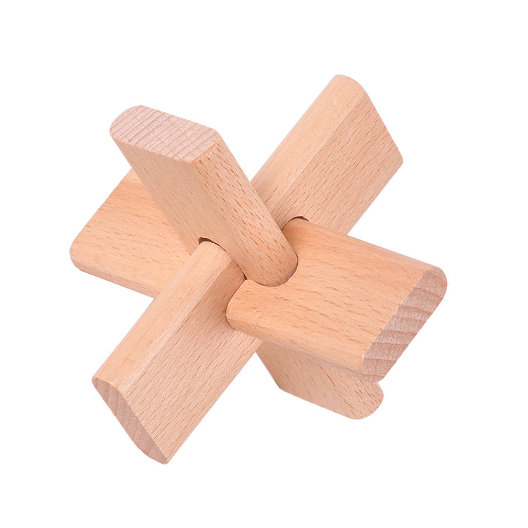 Drveni Kong Ming Lock/Luban Lock puzzle za odrasle — DIY prijateljski, poticanje prostornog razmišljanja