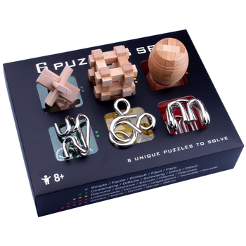 Kongming Lock/Luban Lock puzzle set - drveni, 6 dijelova, za uzrast 7-14 godina