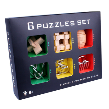 Kongming Lock/Luban Lock puzzle set - drveni, 6 dijelova, za uzrast 7-14 godina
