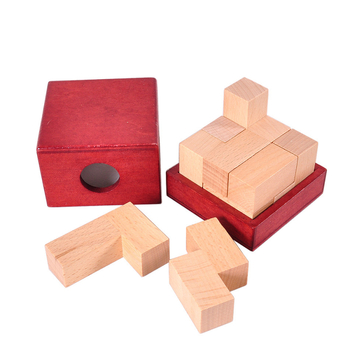 Fa Kong Ming/Luban Lock kirakós kocka, DIY-kész, műanyag-lezárt csomagolás, minta testreszabható.