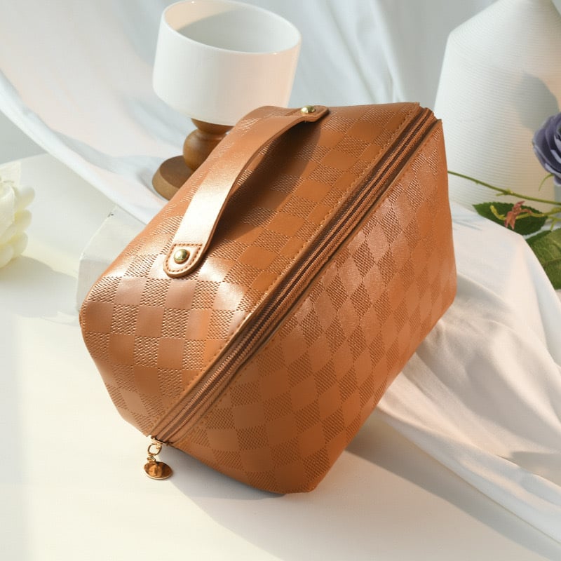 Τσαντάκι μακιγιάζ από PU δέρμα, μονόχρωμο, ultra-ελαφρύ, PU επένδυση, αστικός μινιμαλισμός