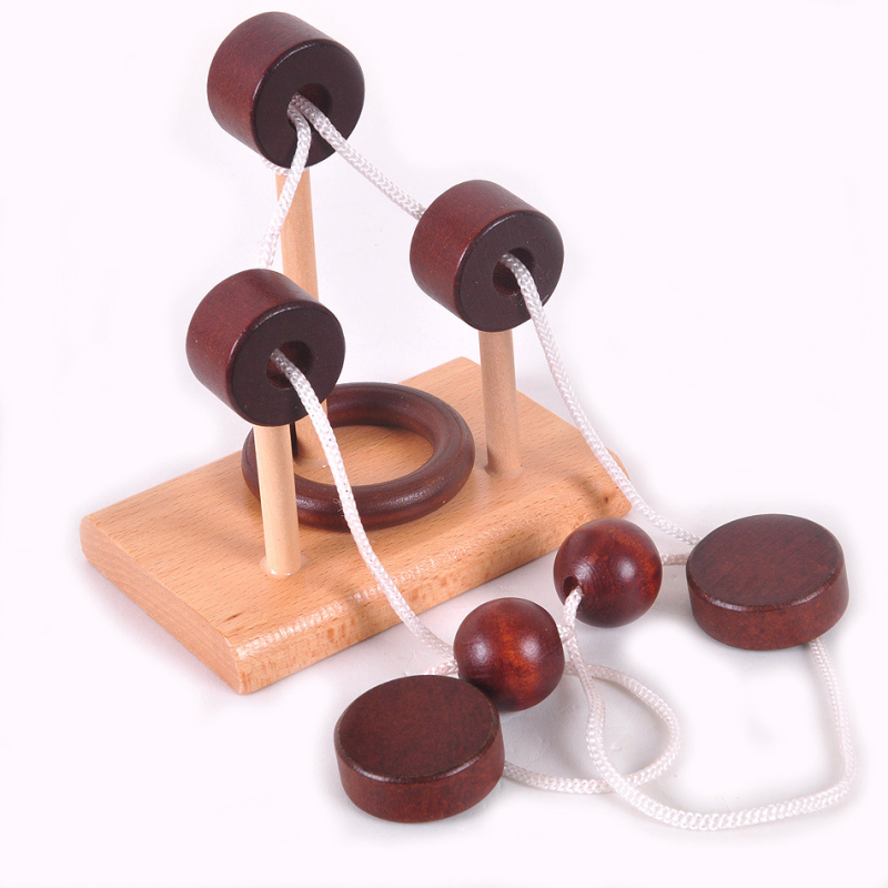 Drvena puzzle igra za odrasle – otključavanje užeta, Peach Garden Sanbai (Materijal: drvo; Funkcija: prostorna misao; Podrijetlo: Yunhe, Zhejiang; Kategorija: Otključavanje)