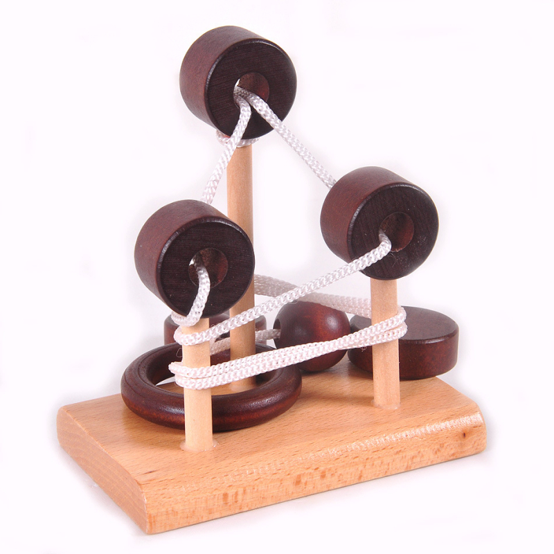 Drvena puzzle igra za odrasle – otključavanje užeta, Peach Garden Sanbai (Materijal: drvo; Funkcija: prostorna misao; Podrijetlo: Yunhe, Zhejiang; Kategorija: Otključavanje)