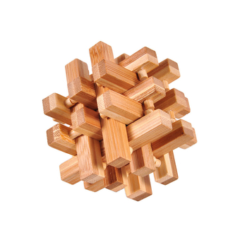 Fából készült Kong Ming/Luban záras puzzle – 18 oszlop, DIY, térbeli gondolkodás fejlesztése