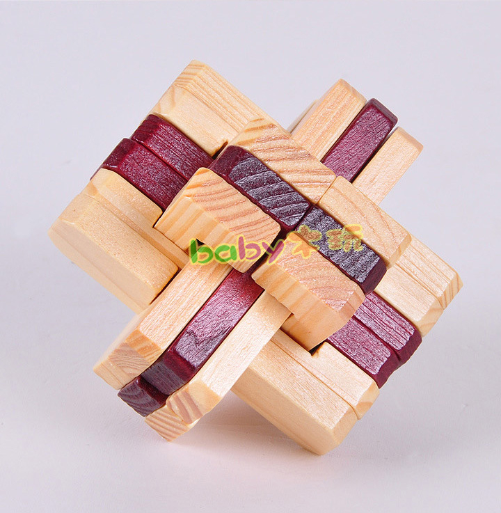 Felnőtteknek szóló fa puzzle: Kong Ming Lock és Luban Ball, térbeli gondolkodást segítő fa építőblokkok