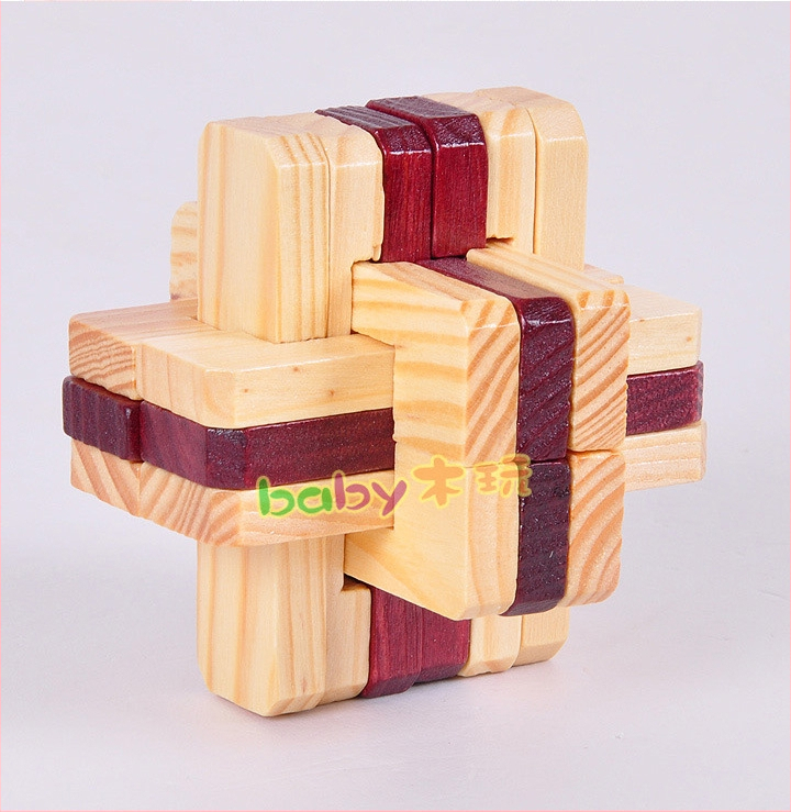 Felnőtteknek szóló fa puzzle: Kong Ming Lock és Luban Ball, térbeli gondolkodást segítő fa építőblokkok