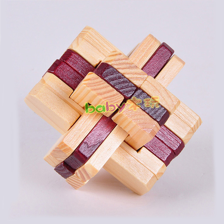 Felnőtteknek szóló fa puzzle: Kong Ming Lock és Luban Ball, térbeli gondolkodást segítő fa építőblokkok