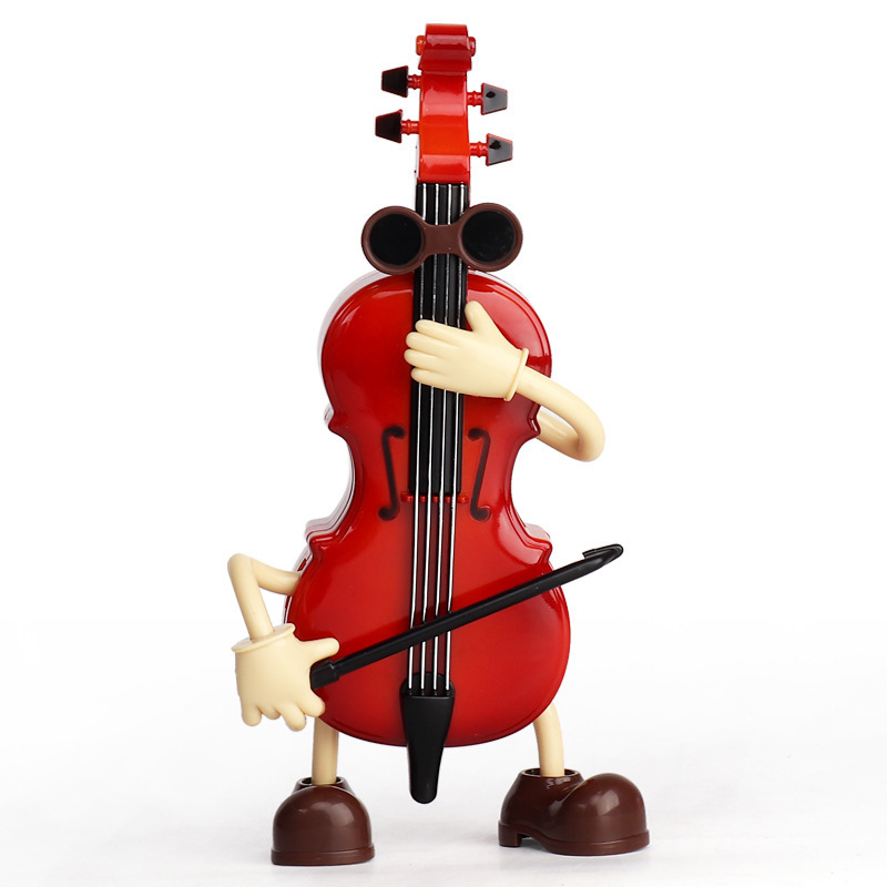 Desktop muzička figurica: crtana lutka s gitarom, plastika, injekcijsko oblikovanje, moderan minimalistički stil (poklon za rođendan)