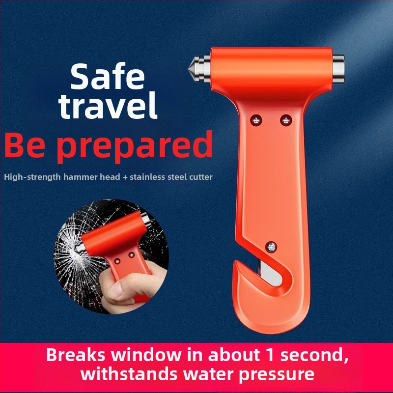 Autó belső vészhelyzeti biztonsági kalapács üveg törővel – műanyag, 75 g, márka Horse, Zhejiang eredet