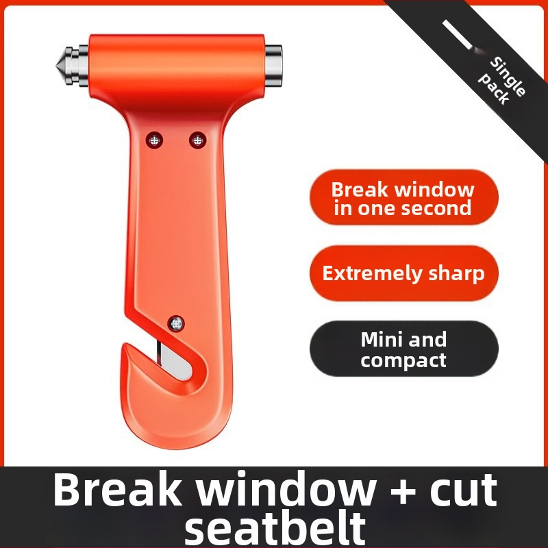Autó belső vészhelyzeti biztonsági kalapács üveg törővel – műanyag, 75 g, márka Horse, Zhejiang eredet