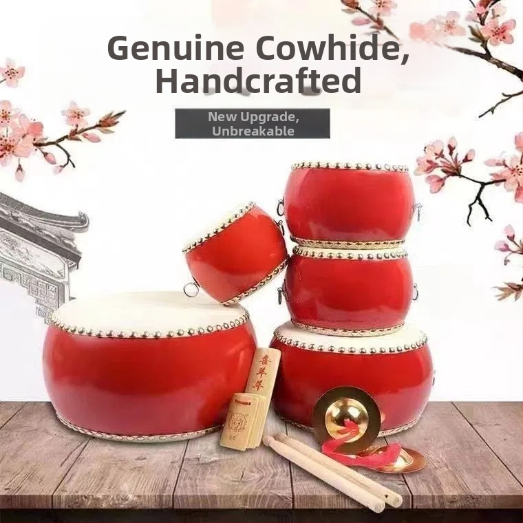 Tanggu bubon od Dragon Sound Drum Music Factory — telo z brezy; model Cowhide Tanggu; vhodný pre hudobné výkony a tanečné predstavenia.