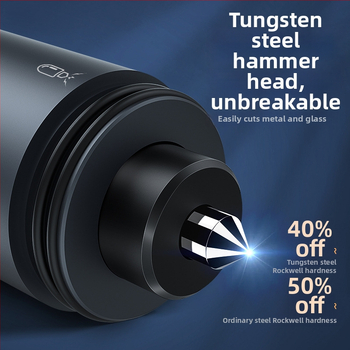 Cioc de siguranță auto cu distrugător de sticlă, unealtă auto multifuncțională, ABS, 100 g, breloc portabil