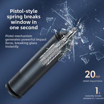 Cioc de siguranță auto cu distrugător de sticlă, unealtă auto multifuncțională, ABS, 100 g, breloc portabil