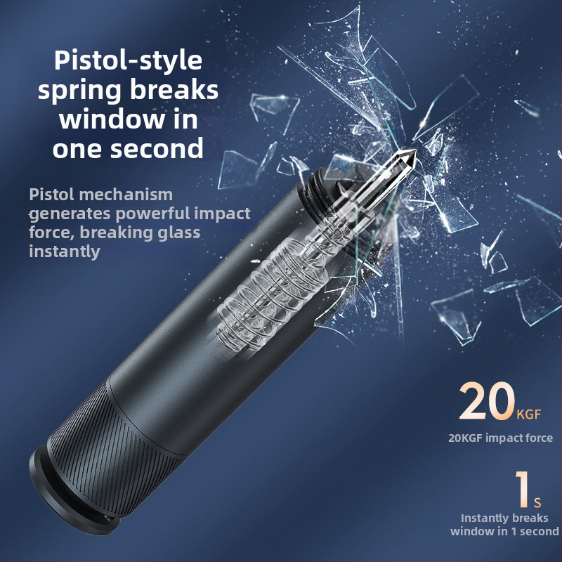 Cioc de siguranță auto cu distrugător de sticlă, unealtă auto multifuncțională, ABS, 100 g, breloc portabil