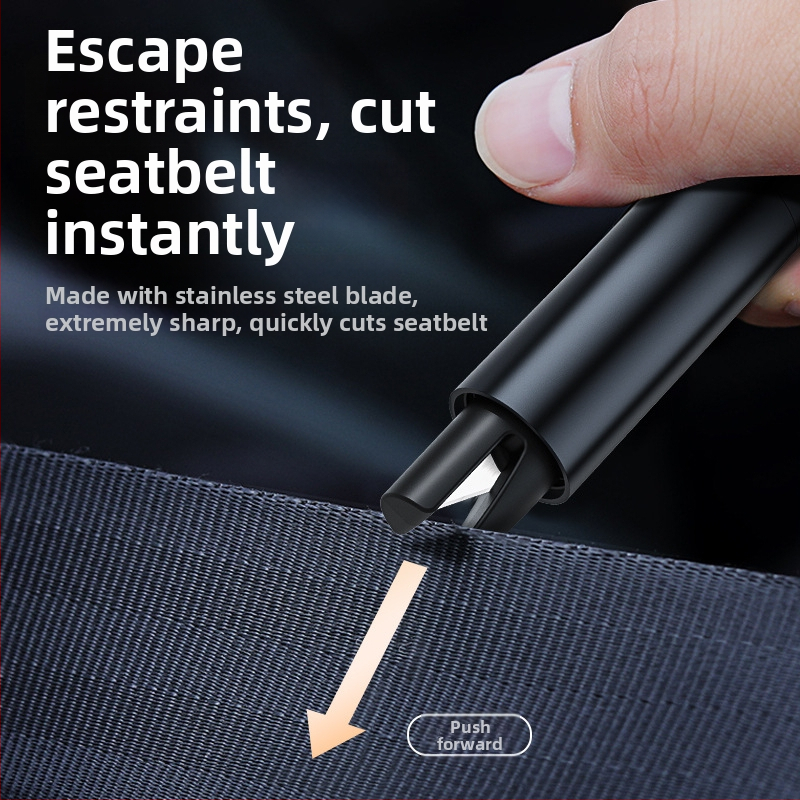 Cioc de siguranță auto cu distrugător de sticlă, unealtă auto multifuncțională, ABS, 100 g, breloc portabil