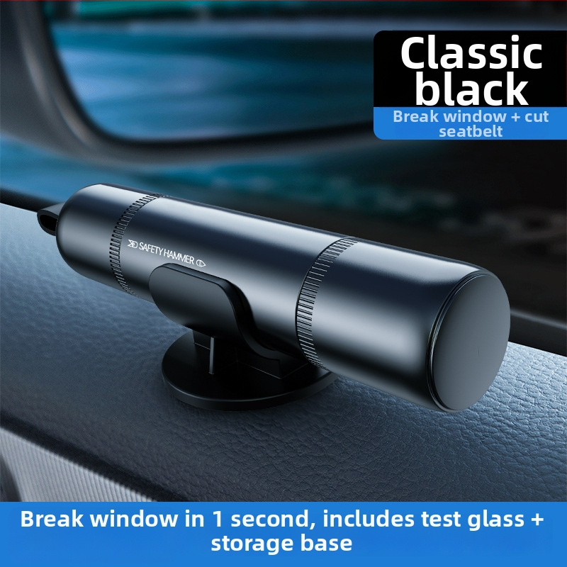 Cioc de siguranță auto cu distrugător de sticlă, unealtă auto multifuncțională, ABS, 100 g, breloc portabil