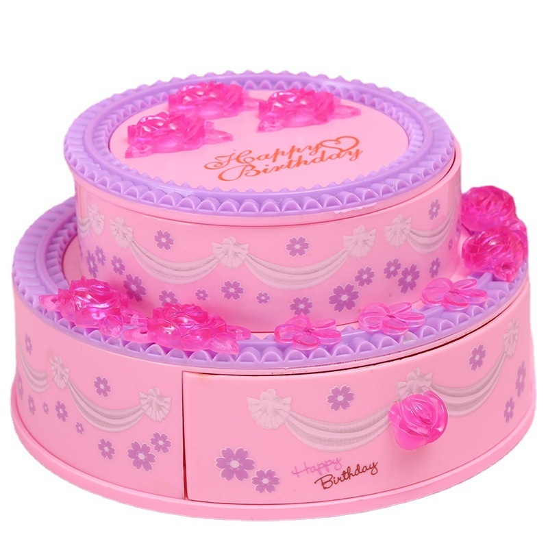 Kutija nakita s glazbom u obliku torte, plastična, injekcijsko oblikovanje plastike, prilagodljiva, tisak logotipa