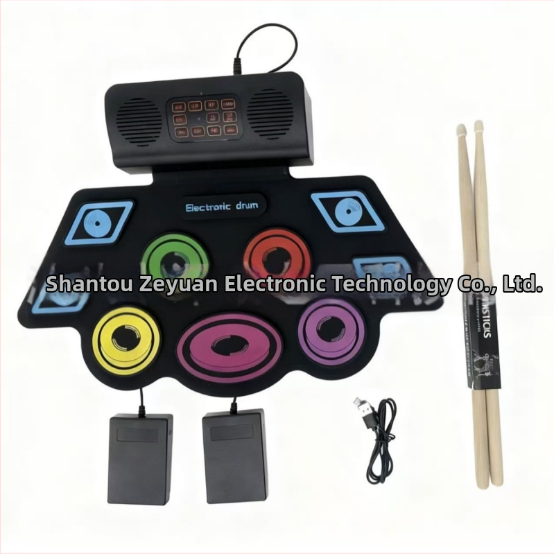 Elektronická bubnová súprava s silikonovou údernou plochou, dvojitým reproduktorom, Bluetooth nahrávaním, model Rd93-CX, simulácia hlavy bubna a viac-senzorový dizajn