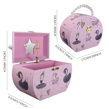 Ručna kutija za torbu s baletnom glazbom i skladištem nakita — MDF/drvo, moderni minimalistički stil, poklon za rođendan ili maturu