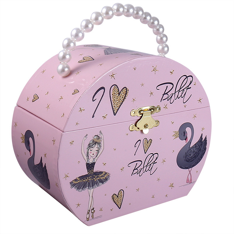 Ručna kutija za torbu s baletnom glazbom i skladištem nakita — MDF/drvo, moderni minimalistički stil, poklon za rođendan ili maturu