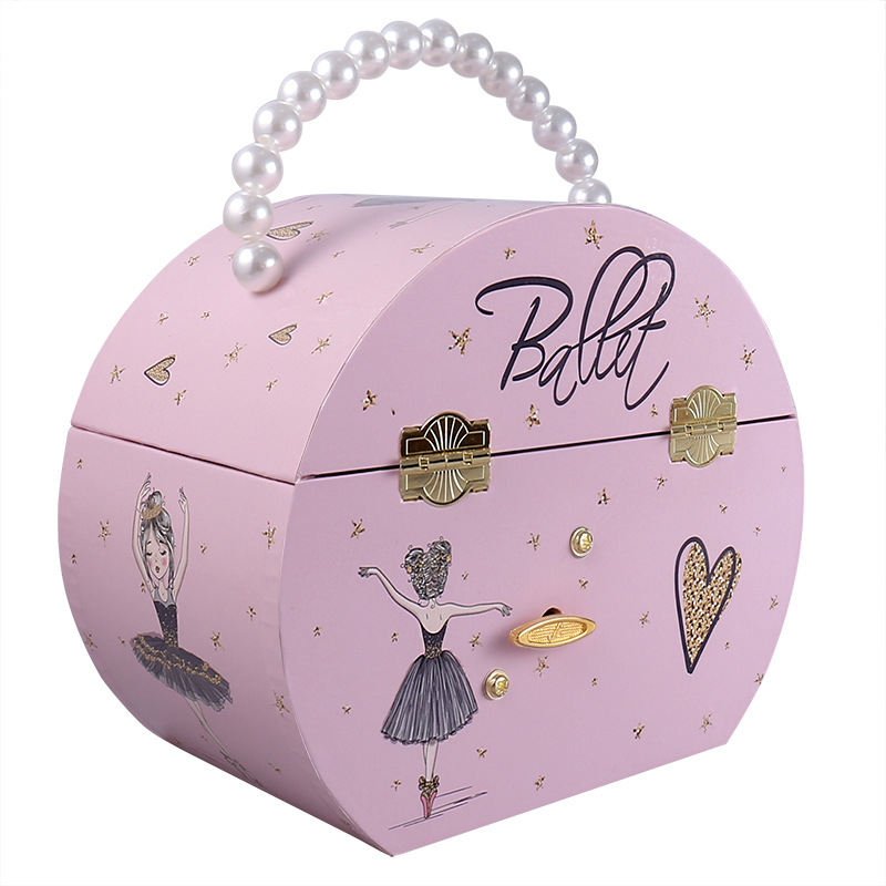 Ručna kutija za torbu s baletnom glazbom i skladištem nakita — MDF/drvo, moderni minimalistički stil, poklon za rođendan ili maturu