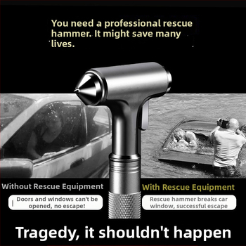 Cioc de siguranță auto — Unealtă de evacuare multifuncțională, cioc pentru spargerea geamului, montat în mașină pentru autoapărare, 320 g, personalizabil